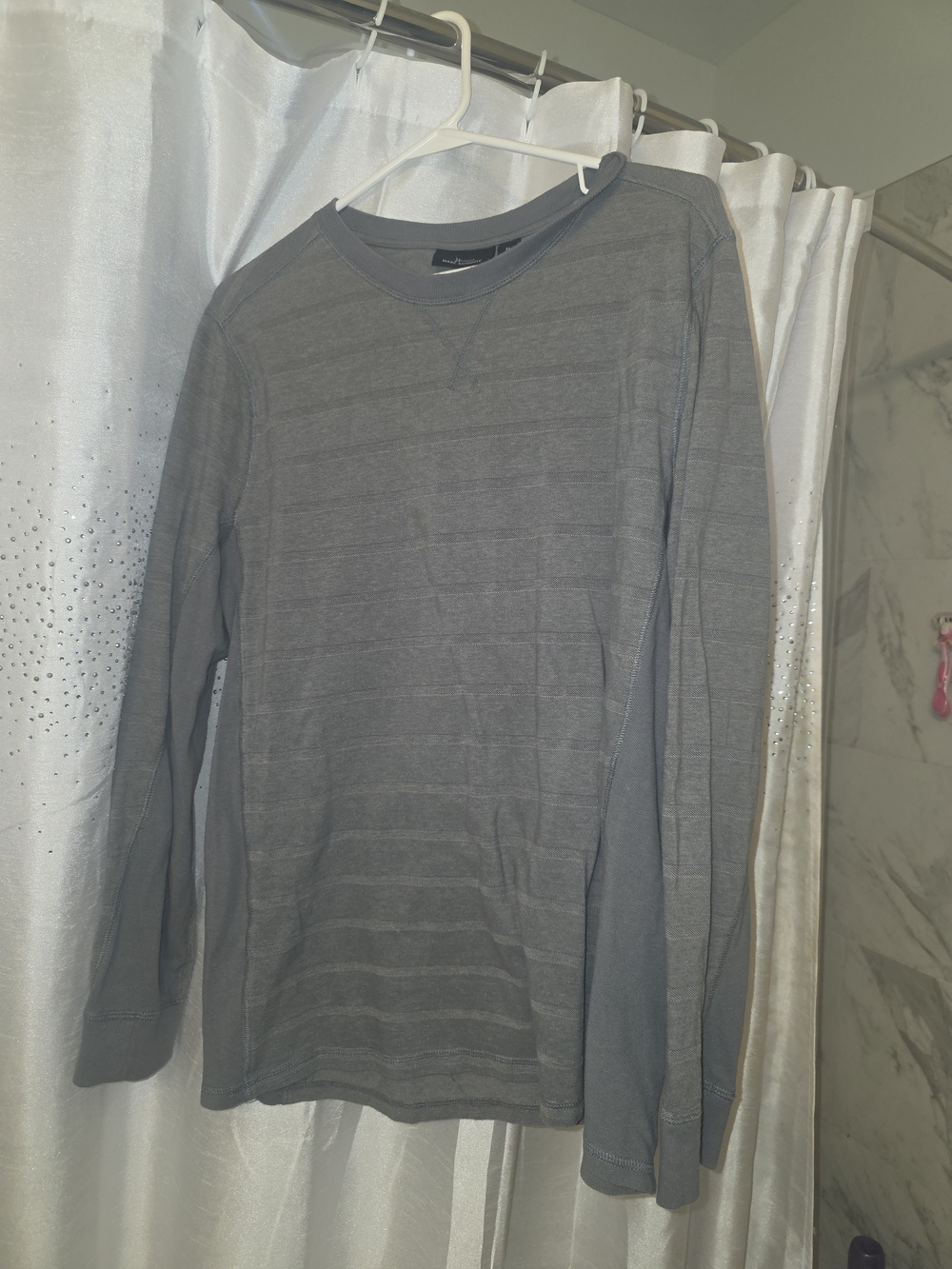 Marc Anthony Men's Long-Sleeve Crewneck Shirt - Gray